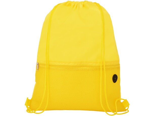 Mochila de cuerdas con logotipo para empresa original Oriole con malla y puerto auriculares Amarillo detalle 27