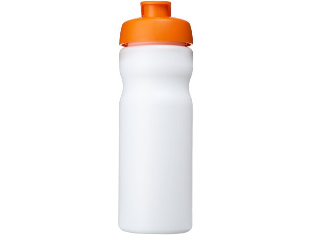 Baseline® Plus Bidón deportivo con tapa Flip de 650 ml personalizado blanco/naranja