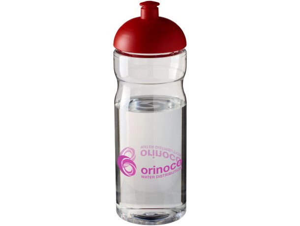 H2O Active® Base Bidón deportivo con Tapa Dome de 650 ml personalizado transparente/rojo