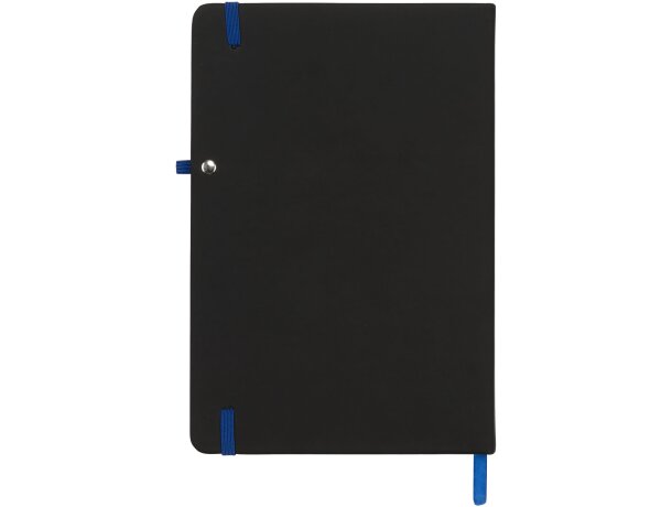 Libretas con banda elastica y tapa de PU negra tacto suave Noir Negro intenso/azul detalle 16