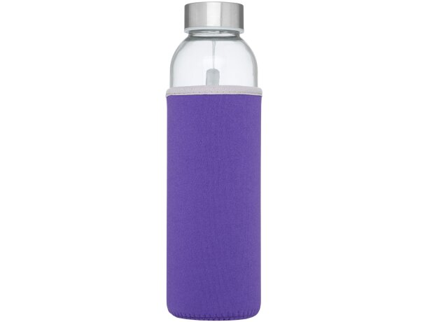 Bidón deportivo de vidrio de 500 ml personalizado morado