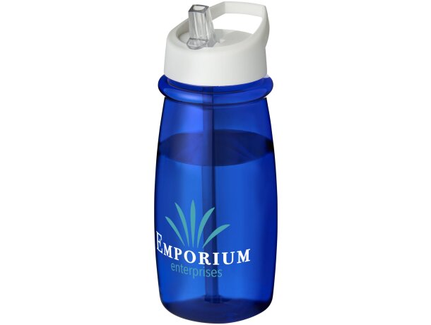 H2O Active® Pulse Bidón deportivo con tapa con boquilla de 600 ml personalizado azul/blanco