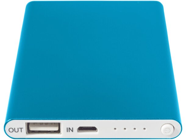 Powerbank delgada y ligera PEP con indicadores LED y 4000 mAh Azul claro detalle 45