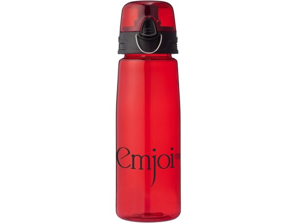 Botella para deporte con tapa abatible 700 ml personalizada rojo transparente