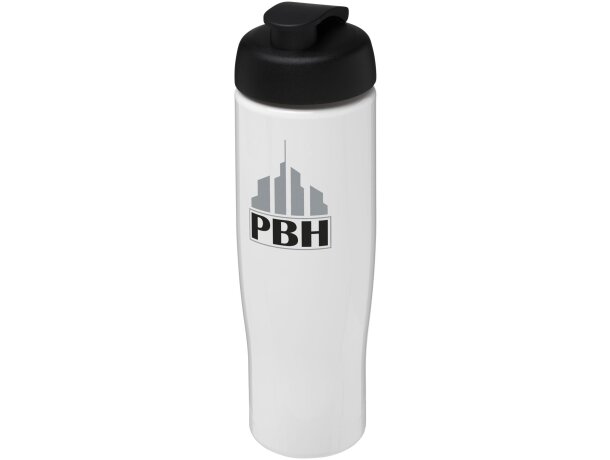 H2O Active® Tempo Bidón deportivo con Tapa Flip de 700 ml personalizado blanco/negro intenso