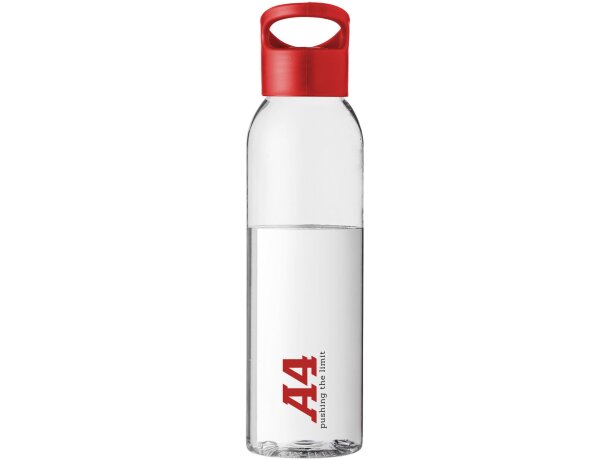 Bidón de Tritan™ de 650 ml colour-pop personalizado rojo/transparente