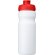 Baseline® Plus Bidón deportivo con tapa Flip de 650 ml personalizado blanco/rojo