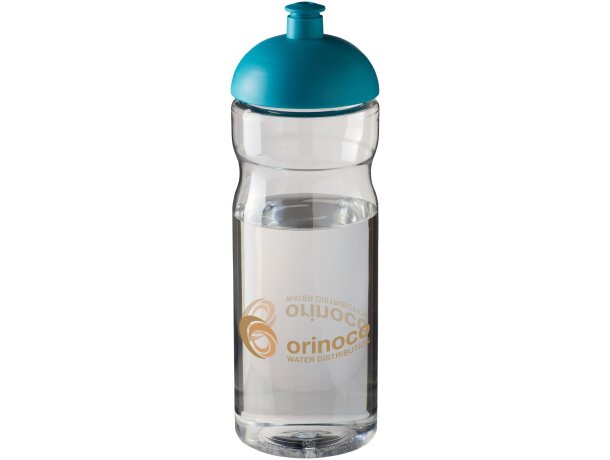 H2O Active® Base Bidón deportivo con Tapa Dome de 650 ml personalizado transparente/azul aqua