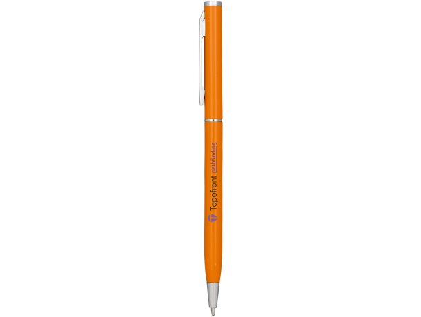Bolígrafos con nombre personalizados aluminio esmaltado giro Slim Naranja detalle 6