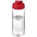 Bidón deportivo con tapa Flip de 600 ml personalizado transparente claro/rojo