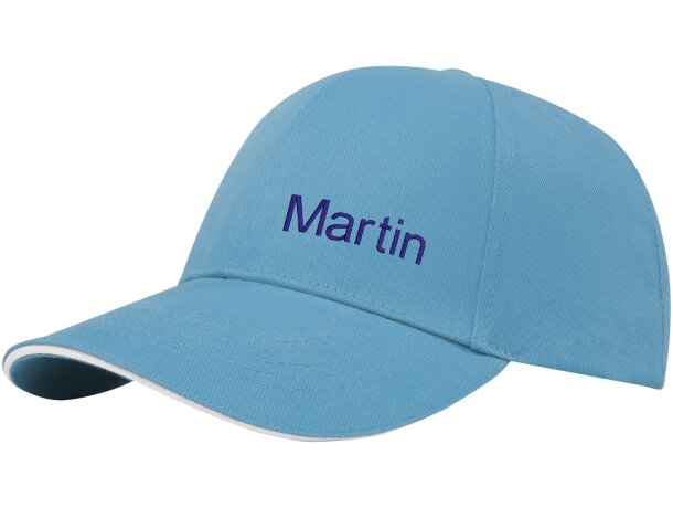 Gorra sandwich reciclada de 6 paneles GRS Topaz Azul nxt detalle 7