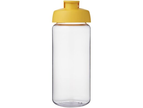 Bidón deportivo con tapa Flip de 600 ml personalizado transparente claro/amarillo