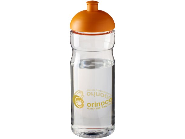 H2O Active® Base Bidón deportivo con Tapa Dome de 650 ml personalizado transparente/naranja