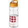 Bidón deportivo &quot;H2O Active® Base Tritan™&quot; de 650 ml personalizado transparente claro/naranja