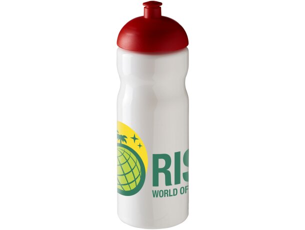 H2O Active® Base Bidón deportivo con Tapa Dome de 650 ml personalizado blanco/rojo