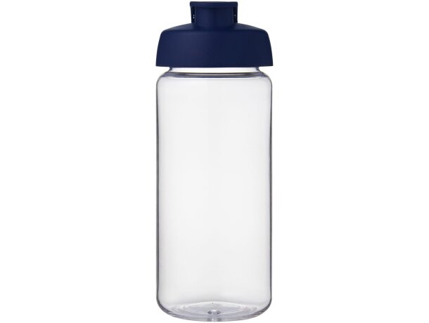 Bidón deportivo con tapa Flip de 600 ml personalizado transparente claro/azul