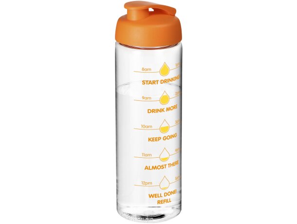 H2O Active® Vibe Bidón deportivo con tapa Flip de 850 ml personalizado transparente/naranja