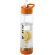 Botella deportiva y ligera con infusor de rosca para fruta 740 ml personalizada personalizado transparente/naranja