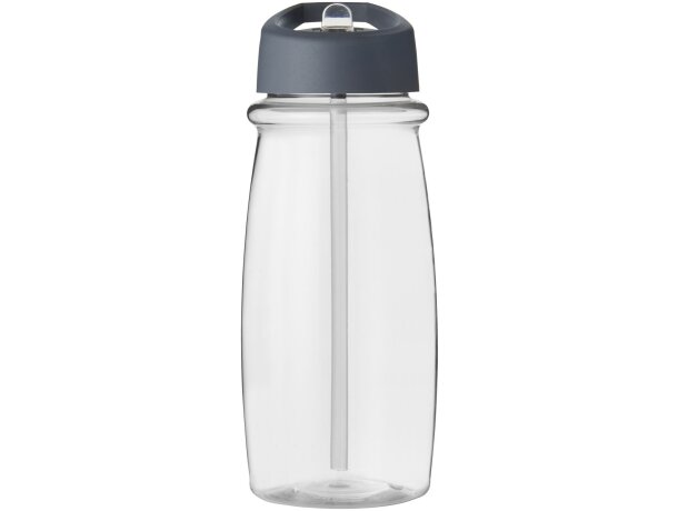 H2O Active® Pulse Bidón deportivo con tapa con boquilla de 600 ml personalizado transparente/gris tormenta