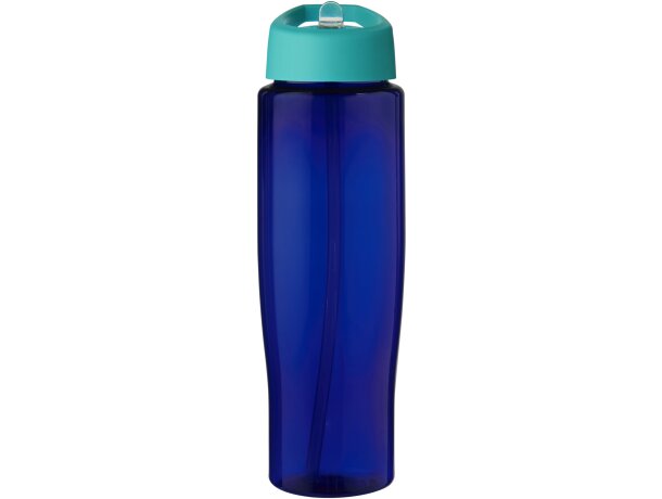 Bidón para deporte de 700 ml con tapa con boquilla  personalizado azul aqua/azul