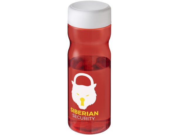 Bidón deportivo de 650 ml con tapa de rosca personalizado rojo/blanco