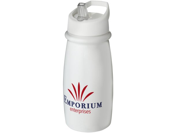 H2O Active® Pulse Bidón deportivo con tapa con boquilla de 600 ml personalizado blanco