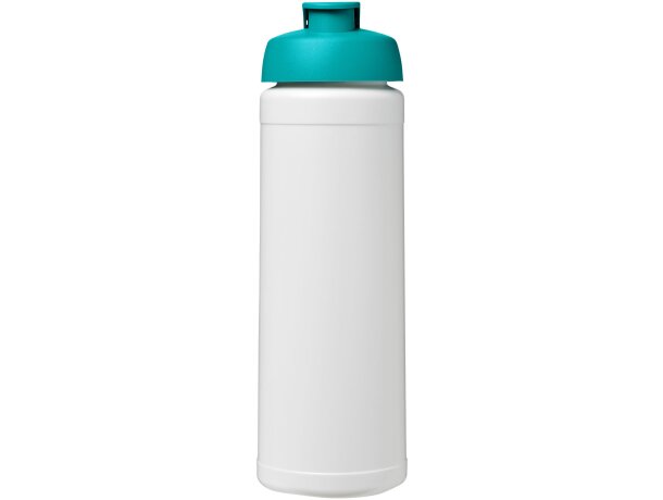 Baseline® Plus Bidón deportivo con Tapa Flip de 750 ml personalizado blanco/azul aqua