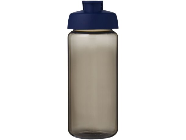 Bidón deportivo con tapa Flip de 600 ml personalizado carbón/azul