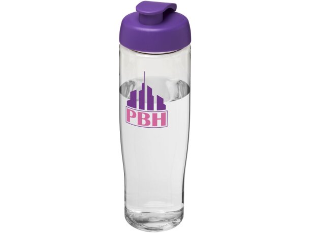 H2O Active® Tempo Bidón deportivo con Tapa Flip de 700 ml personalizado transparente/morado