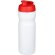 Baseline® Plus Bidón deportivo con tapa Flip de 650 ml personalizado blanco/rojo