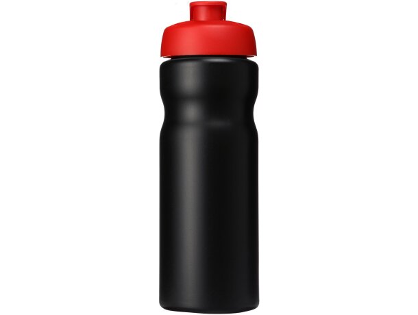 Baseline® Plus Bidón deportivo con tapa Flip de 650 ml personalizado negro intenso/rojo