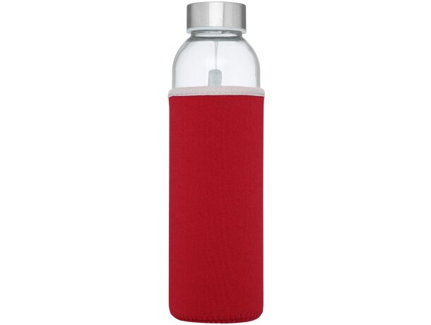 Bidón deportivo de vidrio de 500 ml personalizado rojo