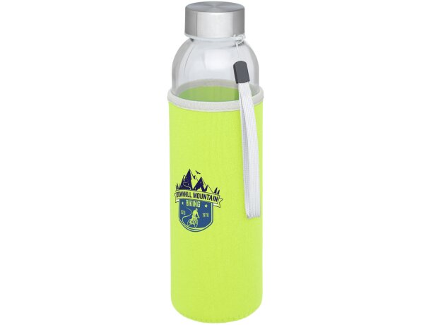 Bidón deportivo de vidrio de 500 ml personalizado verde lima