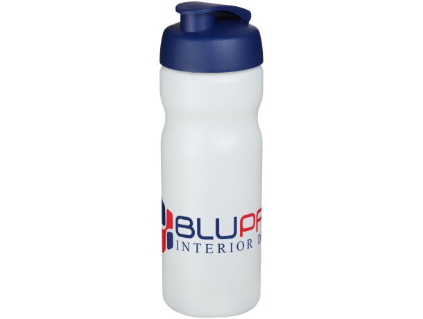 Baseline® Plus Bidón deportivo con tapa Flip de 650 ml personalizado transparente/azul