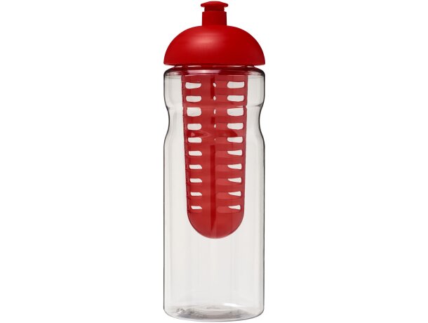 H2O Active® Base Bidón deportivo e infusor con Tapa Dome de 650 ml personalizado transparente/rojo