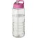 H2O Active® Treble Bidón deportivo con tapa con boquilla de 750 ml personalizado transparente/rosa