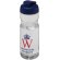 Bidón deportivo de 650 ml con tapa Flip personalizado transparente claro/azul