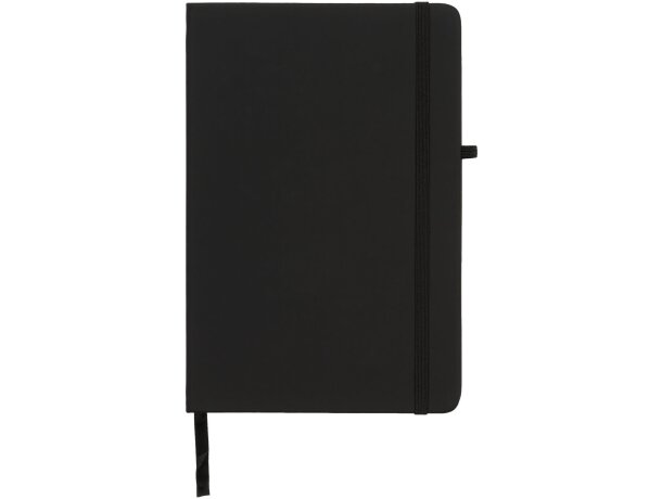 Libretas con banda elastica y tapa de PU negra tacto suave Noir Negro intenso detalle 9