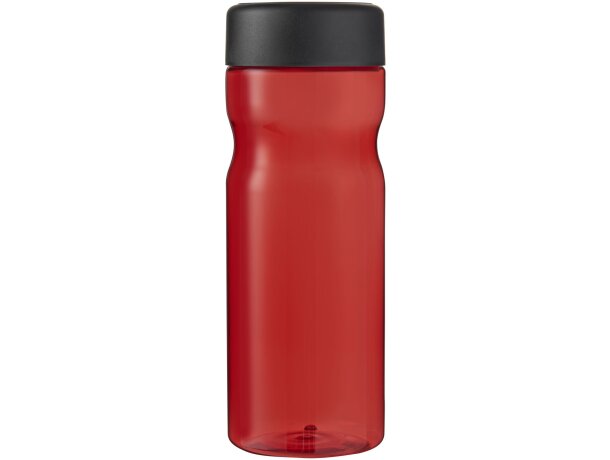 Bidón deportivo de 650 ml con tapa de rosca personalizado rojo/negro intenso