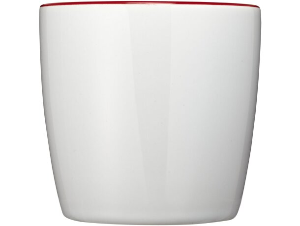 Tazas de cerámica Aztec 340ml diseño brillante aptas para lavavajillas Blanco/rojo detalle 13