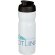 Baseline® Plus Bidón deportivo con tapa Flip de 650 ml personalizado transparente/negro intenso