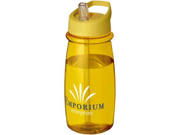 H2O Active® Pulse Bidón deportivo con tapa con boquilla de 600 ml personalizado amarillo