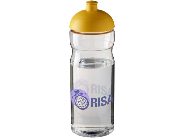 H2O Active® Base Bidón deportivo con Tapa Dome de 650 ml personalizado transparente/amarillo