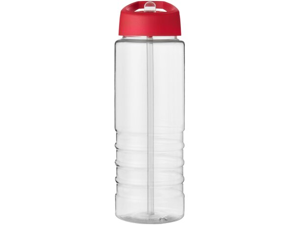 H2O Active® Treble Bidón deportivo con tapa con boquilla de 750 ml personalizado transparente/rojo