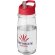 H2O Active® Pulse Bidón deportivo con tapa con boquilla de 600 ml personalizado transparente/rojo