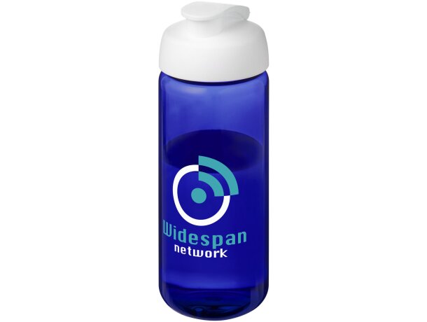 Bidón deportivo con tapa Flip de 600 ml personalizado azul/blanco