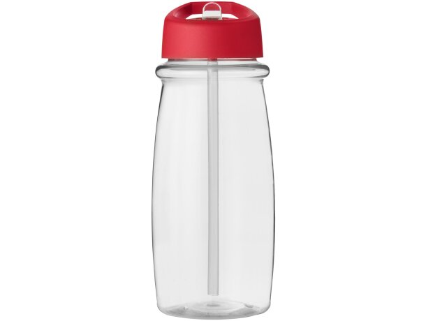 H2O Active® Pulse Bidón deportivo con tapa con boquilla de 600 ml personalizado transparente/rojo