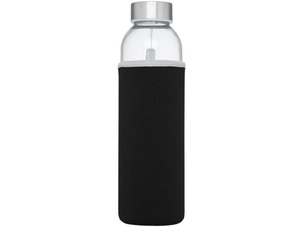 Bidón deportivo de vidrio de 500 ml personalizado negro intenso