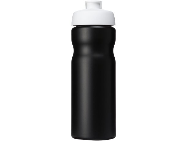 Baseline® Plus Bidón deportivo con tapa Flip de 650 ml personalizado negro intenso/blanco