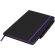 Libretas con banda elastica Noir Edge moderna elegante tapa suave negra Negro intenso/morado